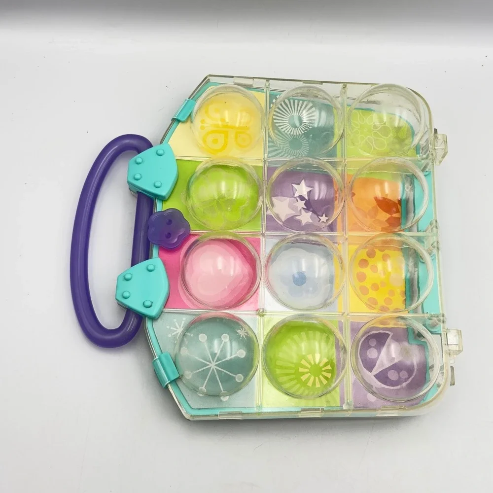 Vintage 2004 Polly Pocket Bubble Carrying Case Teal Purple G8624 Doll Storage